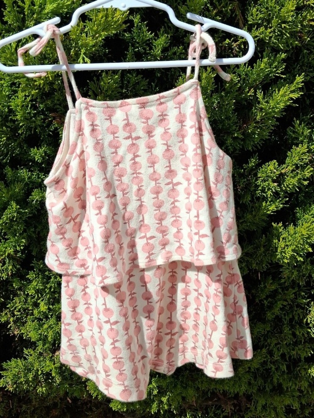 Kate Quinn Toddler Rose Berry Vine Spagettie Tie Bodysuit